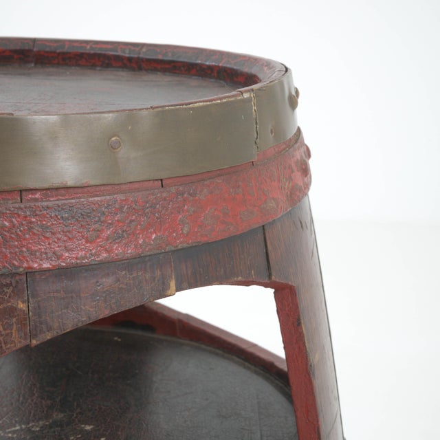 20th Century Portuguese Wooden Barrel Side Table For Sale - Image 4 of 18
