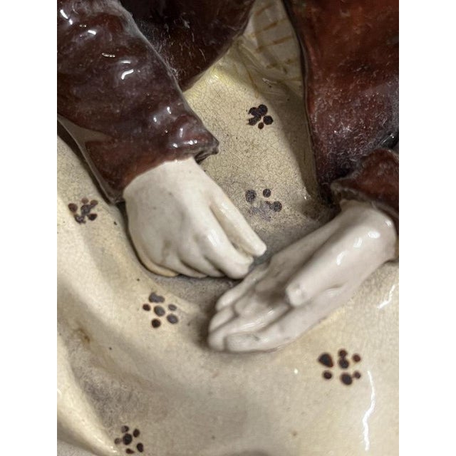 Majolica Fisherman and His Wife Figurine For Sale - Image 6 of 11