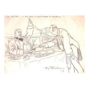 1910s Original Pencil Sketch "Un Decide"