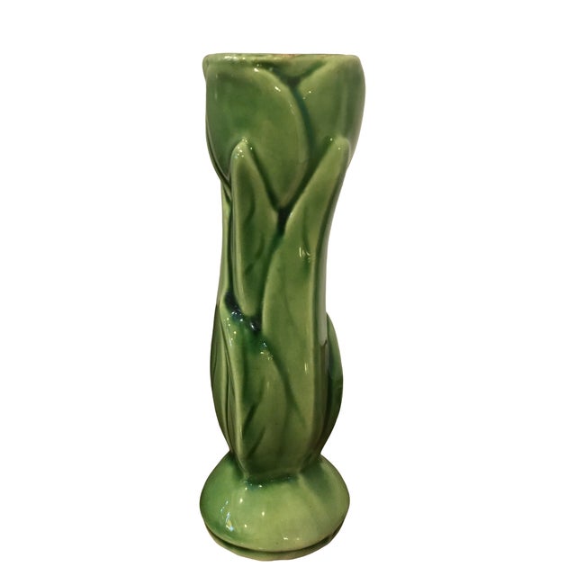 1960s Green Tulip Usa Pottery Bud Vase Chairish