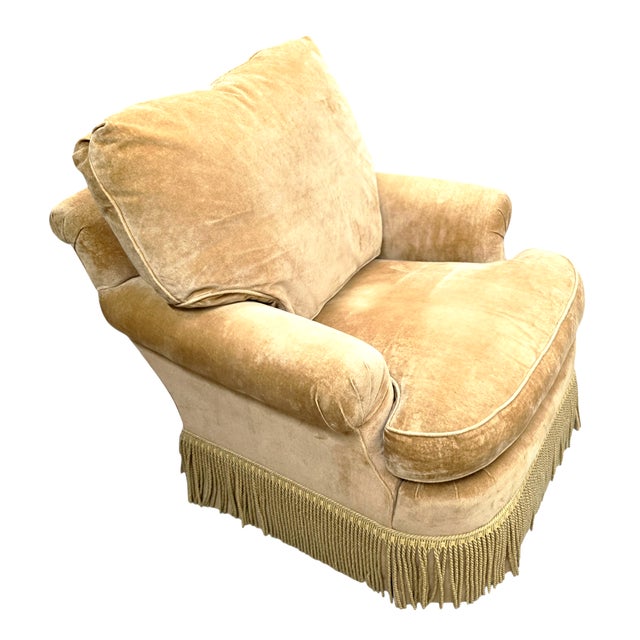 Vintage Baker Furniture Lounge Chair With Skirted Fringe Detailing For Sale - Image 11 of 13