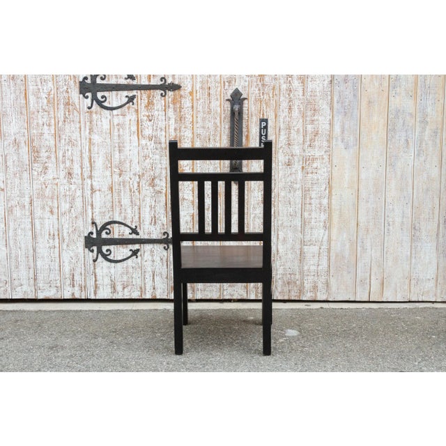 Brown Rustic Solid Teak Colonial Chair For Sale - Image 8 of 10