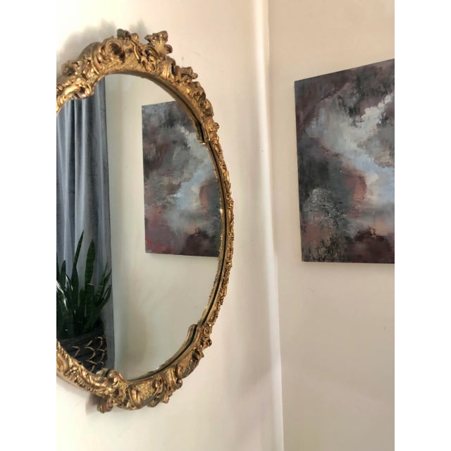 Sky Blue 1990s "Word To Your Mother" Abstract Original Oil Painting For Sale - Image 8 of 12