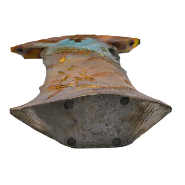 Ceramic Signed Raku Pottery Abstract Sculptural Art Vase For Sale - Image 7 of 13