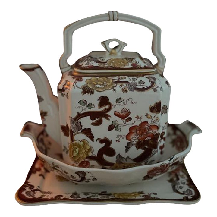 1970s Vintage Masons Ironstone Tea Pot and Dishes- 3 Pieces