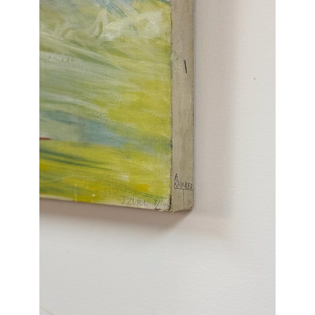 Vintage Oil Painting Kayaker Expressionist Canvas Gestural J. Zuill Signed For Sale In Tampa - Image 6 of 9