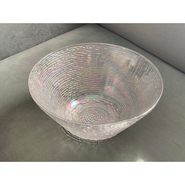 Transparent Mid 20th Century Multicolored Iridescent Glass Bowl For Sale - Image 8 of 8