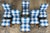 French Country French Louis XIII Style Os De Mouton Walnut Dining Chairs W/ Tabourets in Blue Plaid - Set of 8 For Sale - Image 3 of 18