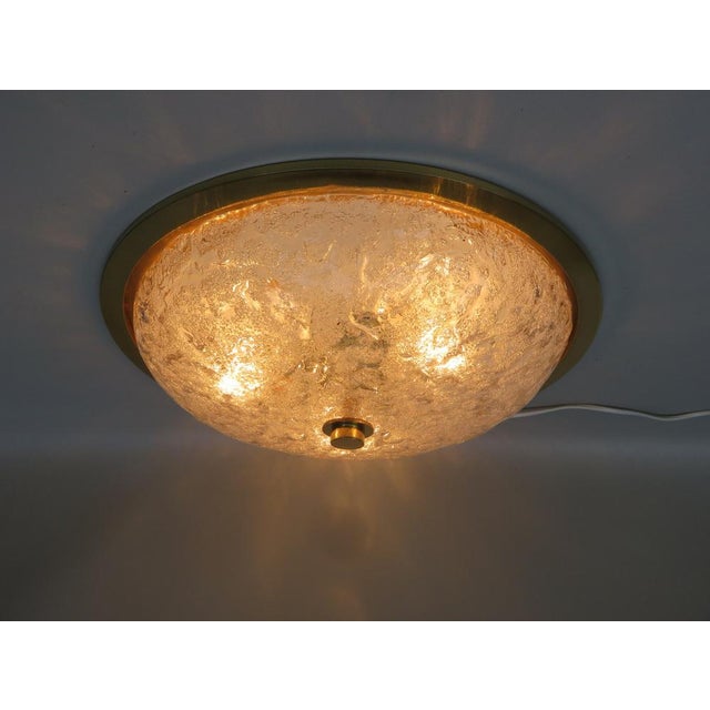 Ceiling Light in Brass and Ice Glass from Schröder & Co, 1970s For Sale - Image 4 of 18