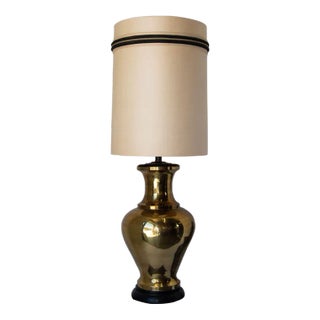 Polished Brass Large Scale Hollywood Regency Moroccan Urn Table Lamp 1950's For Sale