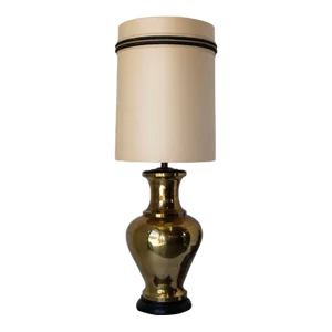Polished Brass Large Scale Hollywood Regency Moroccan Urn Table Lamp 1950's