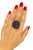 Bochic "Orient" Vintage Blue Sapphire Vintage Cluster Ring Set 18K Gold & Silver For Sale - Image 14 of 18