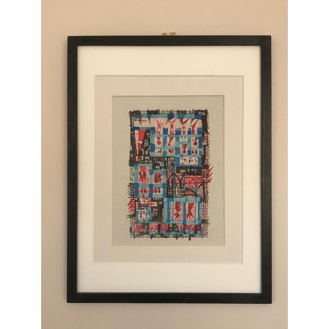 Jean-Pierre Vie Lfaure, Composition, 1950, Ink and Watercolor For Sale - Image 4 of 5