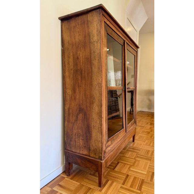 Antique French Walnut Vitrine Display Cabinet For Sale - Image 4 of 14