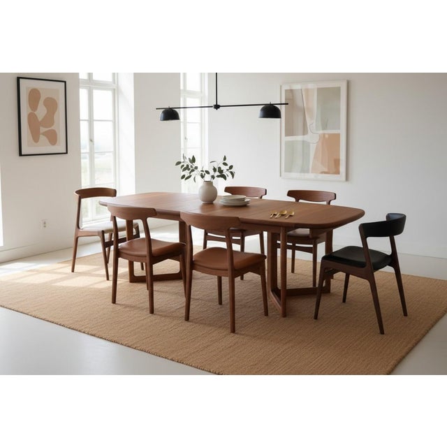 Bruno Hansen Model 60 Chairs in Teak and Leather by Henning Kjærnulf for Bruno Hansen, 1950s, Set of 4 For Sale - Image 4 of 18