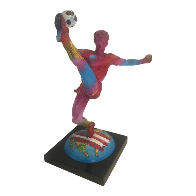 1994 Peter Max World Cup Bronze Sculpture For Sale