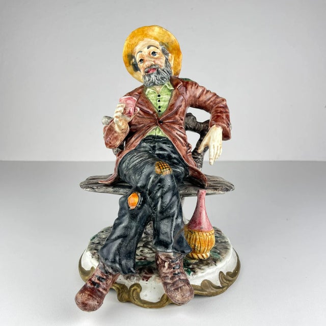 Vintage Original Ceramic Sculpture of Man from Bassano, Italy, 1974 For Sale - Image 13 of 13