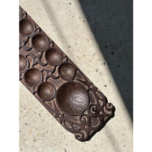 Large Traditional Indonesian Carved Wood Congklak Mancala Game For Sale - Image 16 of 18
