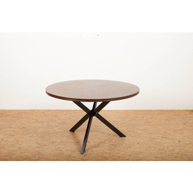 Artus Table with Wooden Tabletop by Jürg Bally, 1950, in Good conditions. Designed 1950 to 1959 I have official proof of...