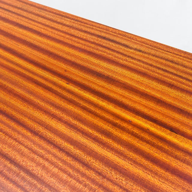 Restored Mid Century Sapele Mahogany Dining Table Attributed to d.s. Vorster of South Africa For Sale - Image 12 of 17