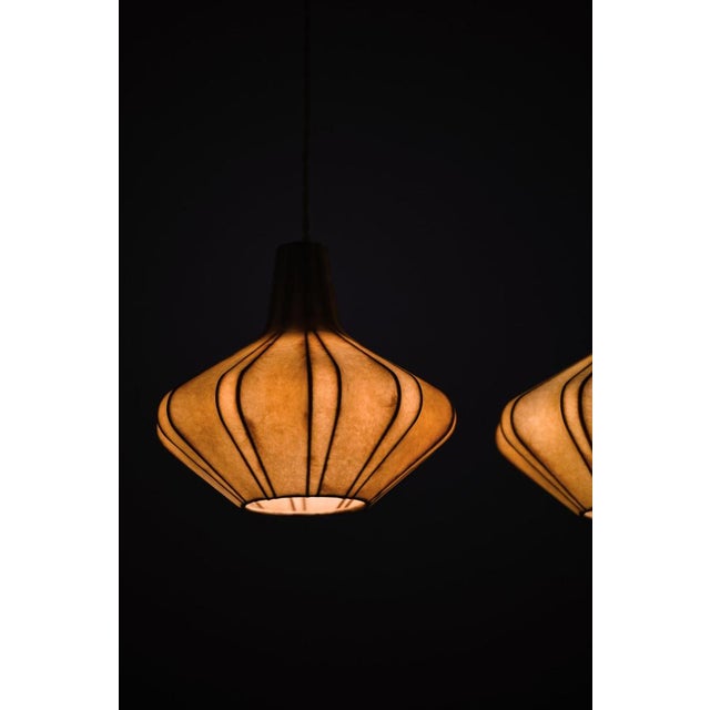 Ceiling Lamp in Plastic and Teak, 1950s For Sale - Image 6 of 8