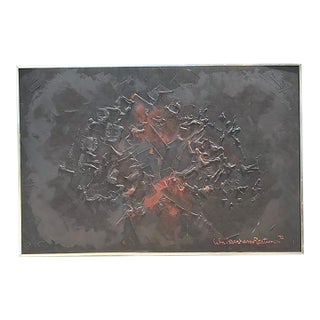 Vintage 1972 Monumental Impasto Abstract Painting on Board For Sale