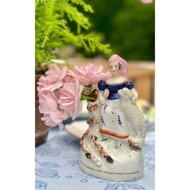 Cream Antique Staffordshire Figurine Circa 1860 For Sale - Image 8 of 9