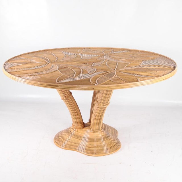 Vintage Rattan Dining Table For Sale - Image 12 of 12