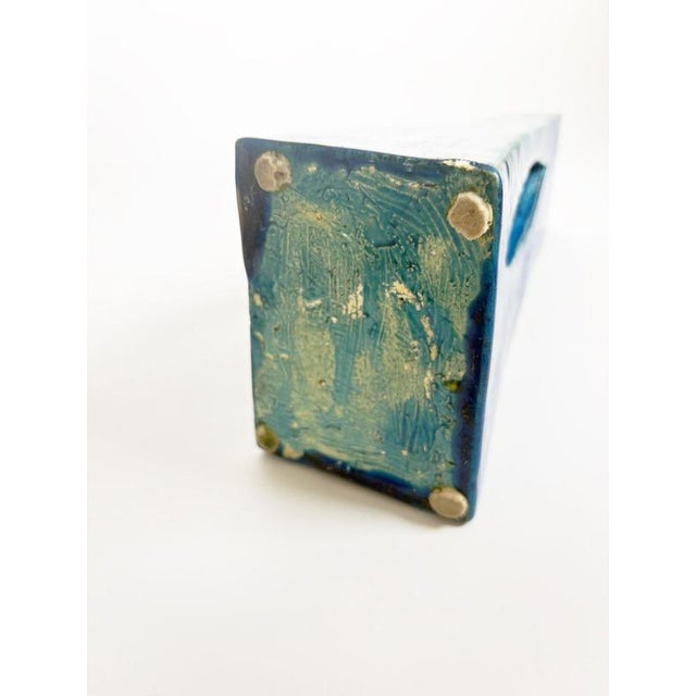 Vintage Blue Ceramic Vase, 1960 For Sale - Image 12 of 13