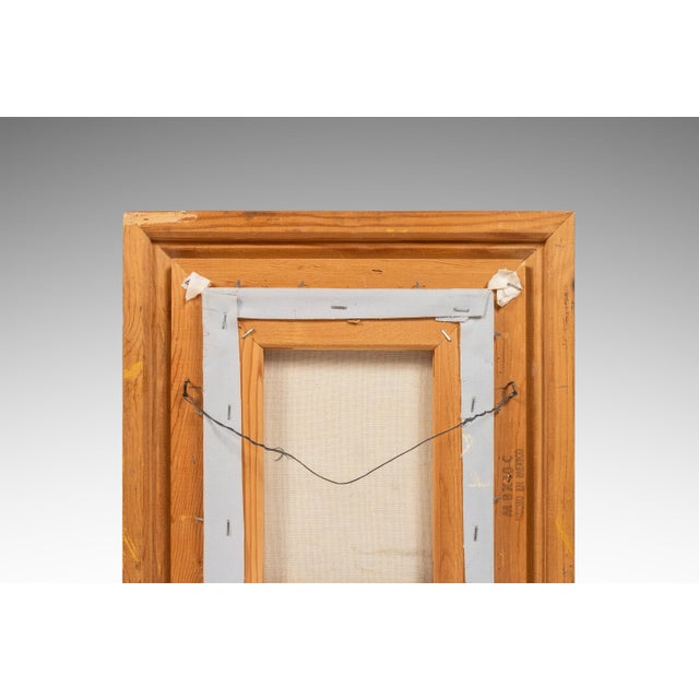 Textile Framed / Signed Mid-Century Modern Geometric Abstraction Oil on Canvas Painting by Fred Blassingham, Usa, C. 1980s For Sale - Image 7 of 15