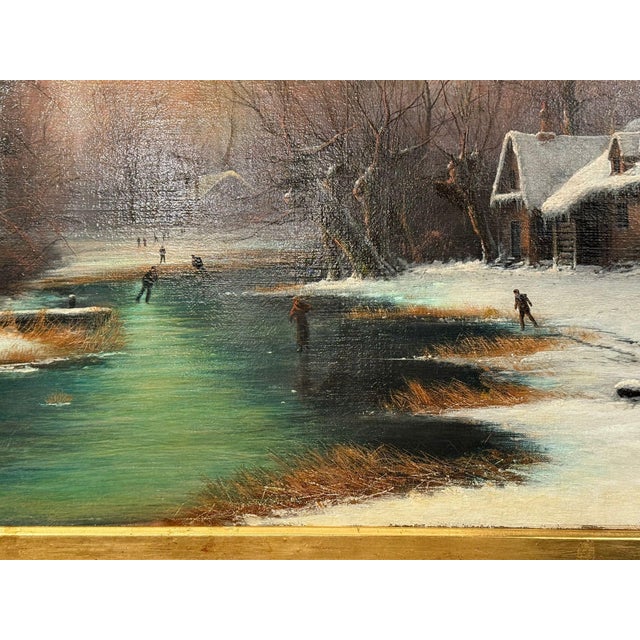 Nils Hans Christiansen Winter Landscape Painting. Denmark, Early 20th Century. For Sale In Los Angeles - Image 6 of 16