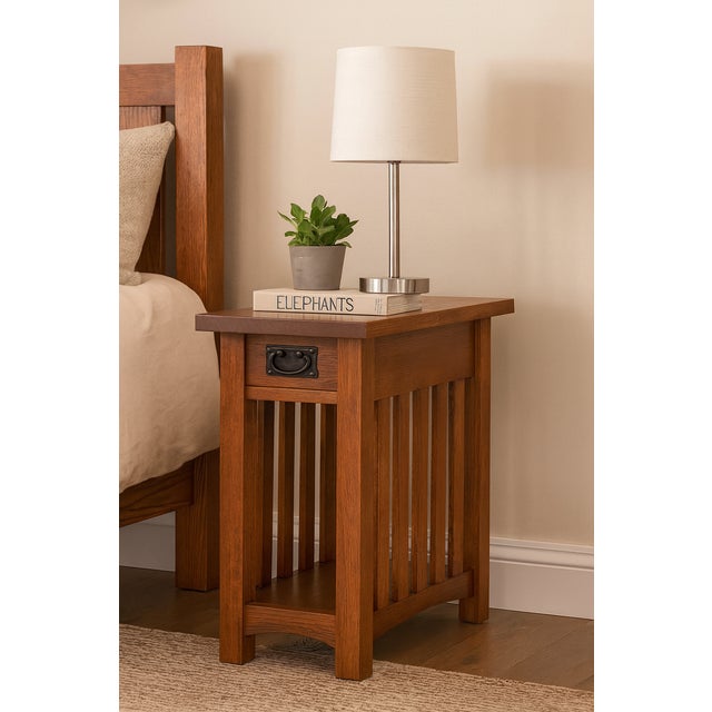 Mission 1 Drawer Spindle End Table For Sale - Image 13 of 15