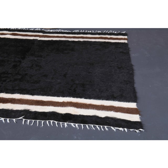 1970s Vintage Turkish Hand-Knotted Wool Cotton Brown Kilim Area Rug For Sale - Image 5 of 10