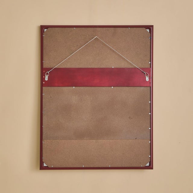 Red Italian Red Lacquered Wall Mirror, 1970s For Sale - Image 8 of 9