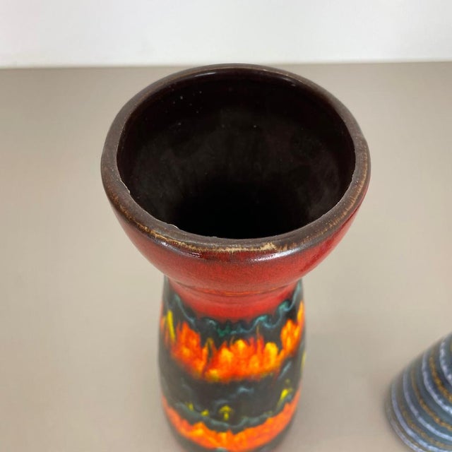 Pottery Fat Lava Vases from Scheurich, Germany, 1970s, Set of 2 For Sale - Image 10 of 18