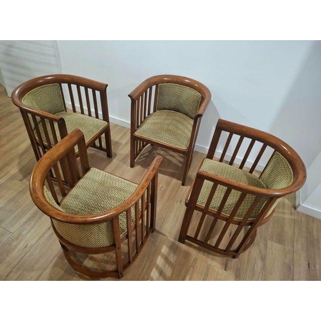 Vintage Art Nouveau Tub Chairs by Josef Hoffmann for J&J Kohn, Austria, 1924, Set of 4 For Sale - Image 15 of 16
