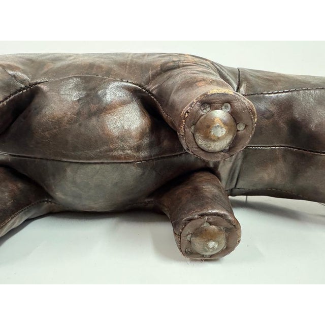 Animal Skin Vintage Leather Hippo by Dimitri Omersa for Liberty and Abercrombie and Fitch, 1970s For Sale - Image 7 of 18