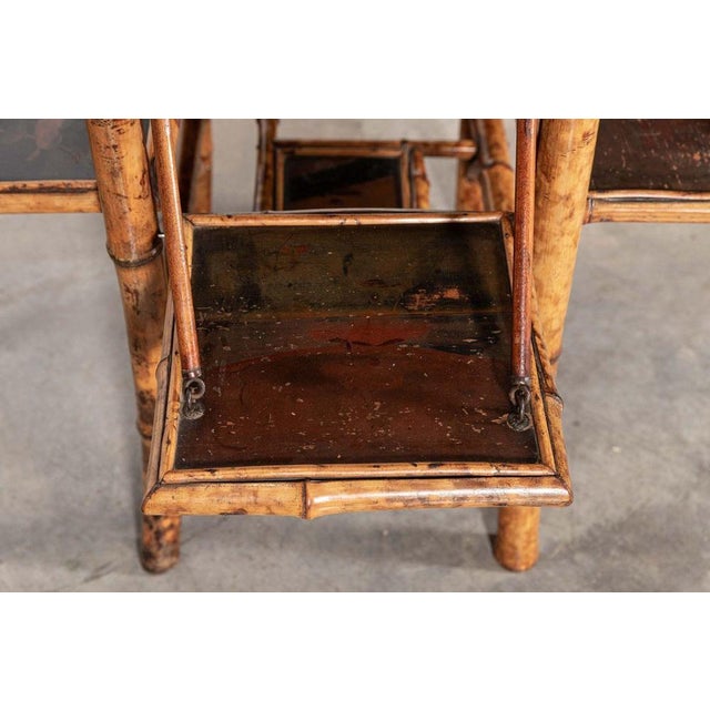 19th Century French Bamboo & Lacquer Side Table, 1870 For Sale - Image 16 of 17