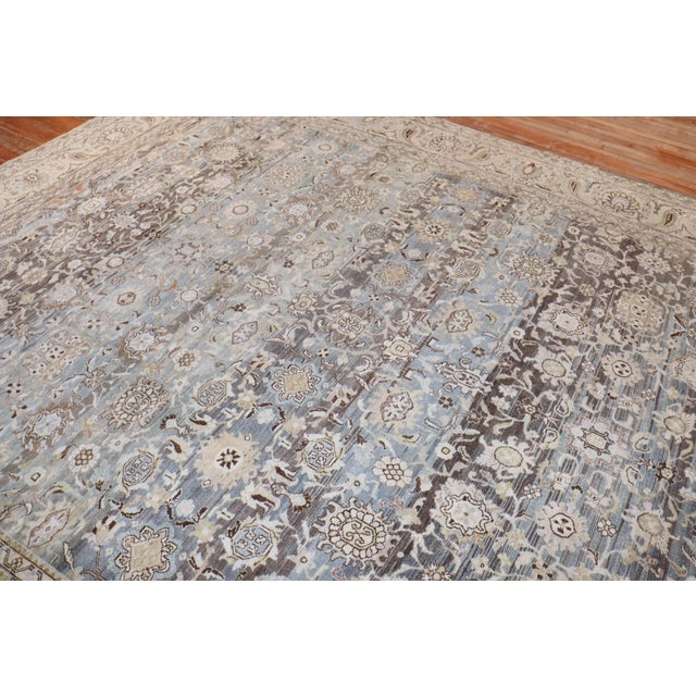 American Antique Zabihi Collection Gray Persian Malayer Rug - 10'5" x 13'3" For Sale - Image 3 of 9