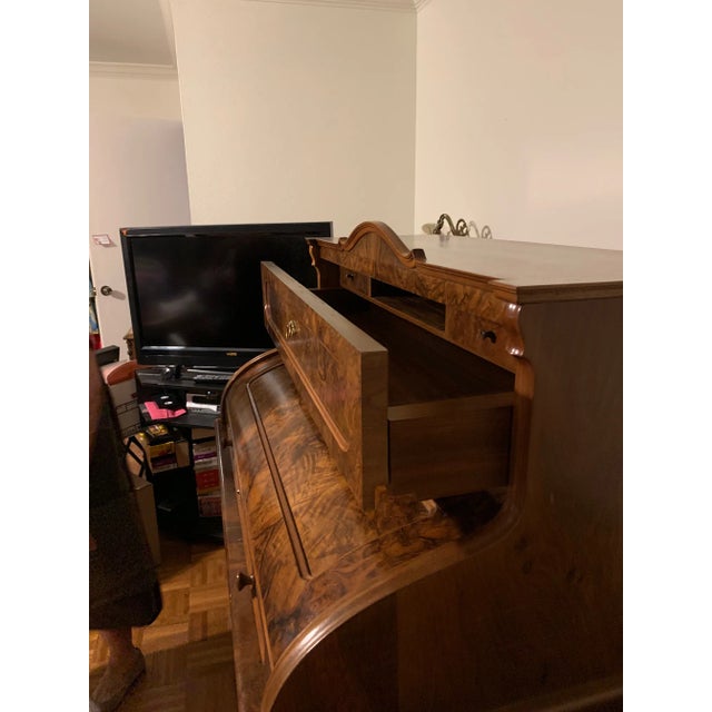 Late 19th Century Antique Victorian Mahogany Roll Top Desk and Secretary For Sale - Image 5 of 10