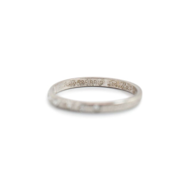 Early 21st Century Antique Platinum Seven Across Single Cut Diamond Wedding Band, Size 7 For Sale - Image 5 of 9