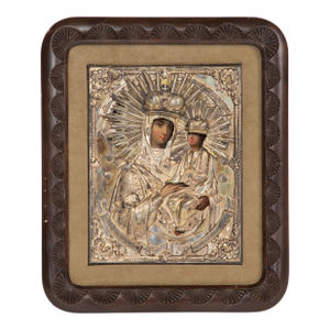 Antique Russian Framed Silver Icon Circa 1840