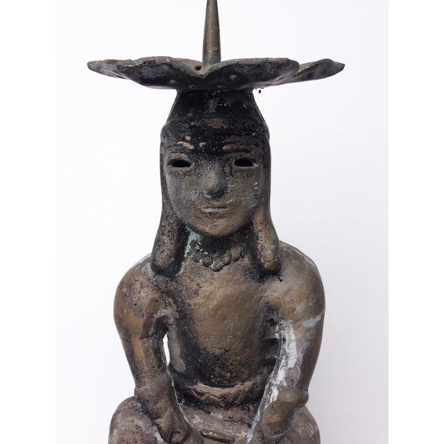 Vintage Bronze Figure Candle Holder Chairish