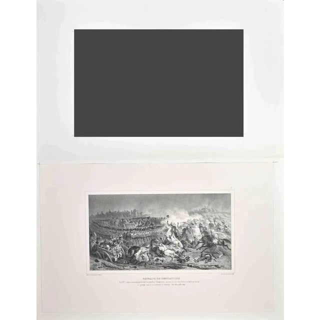 The Retreat of Constantine is a Lithograph realized by Auguste Raffet in 1836. Signed on the plate. Good condition with...