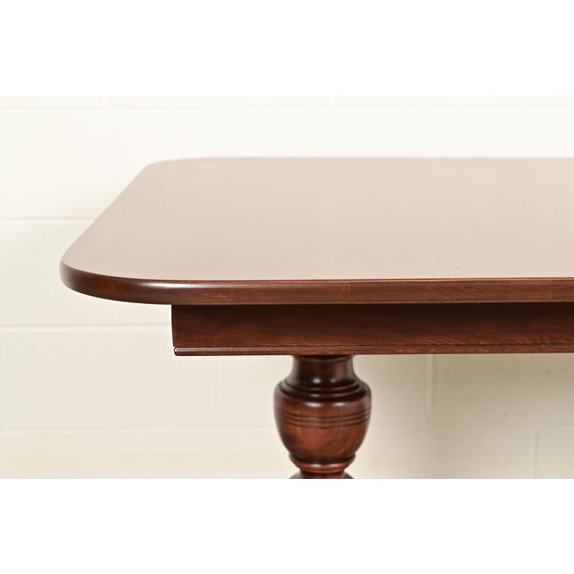 Baker Furniture Style Georgian Mahogany Double Pedestal Extension Dining Table, Newly Refinished For Sale - Image 11 of 18