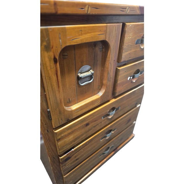 Authentic vintage Young-Hinkle “Ship Ahoy” dresser and matching nightstand, circa 1970s. A wonderfully distinctive pair...