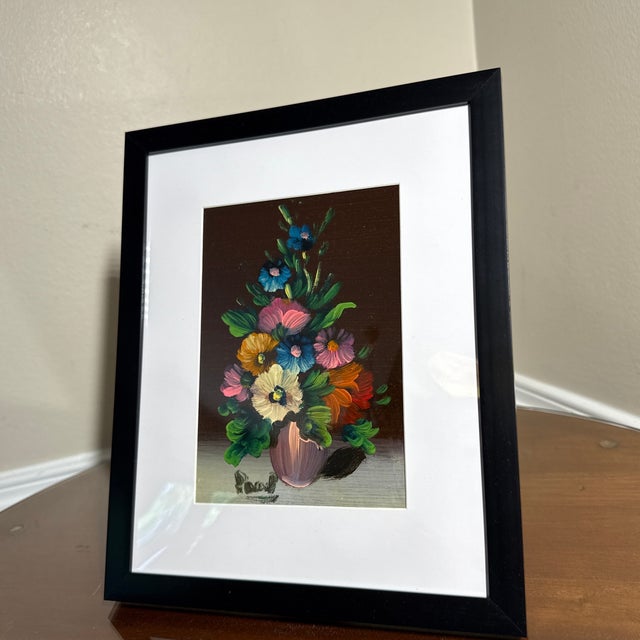 Vintage Floral Still Life Painting Framed For Sale - Image 4 of 6