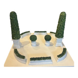 Italian Porcelain Tabletop French Style Garden Topiary Parterre For Sale