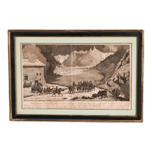 19th Century Engraving of Napoleon Crossing the St Bernard Pass