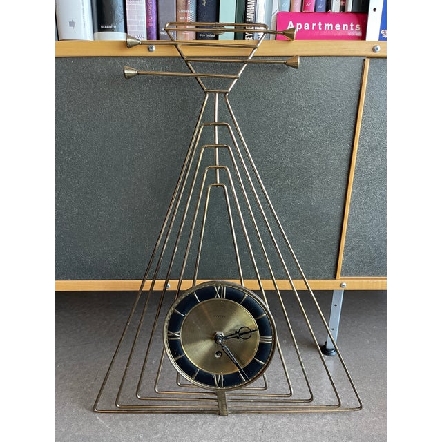 Mid-Century Modern Mid-20th Century Welby Guitar Metal Sculpture Wall Clock Frederic Weinberg Style For Sale - Image 3 of 11